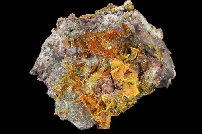 Orange Wulfenite Crystal Cluster - Rowley Mine, Arizona #118948